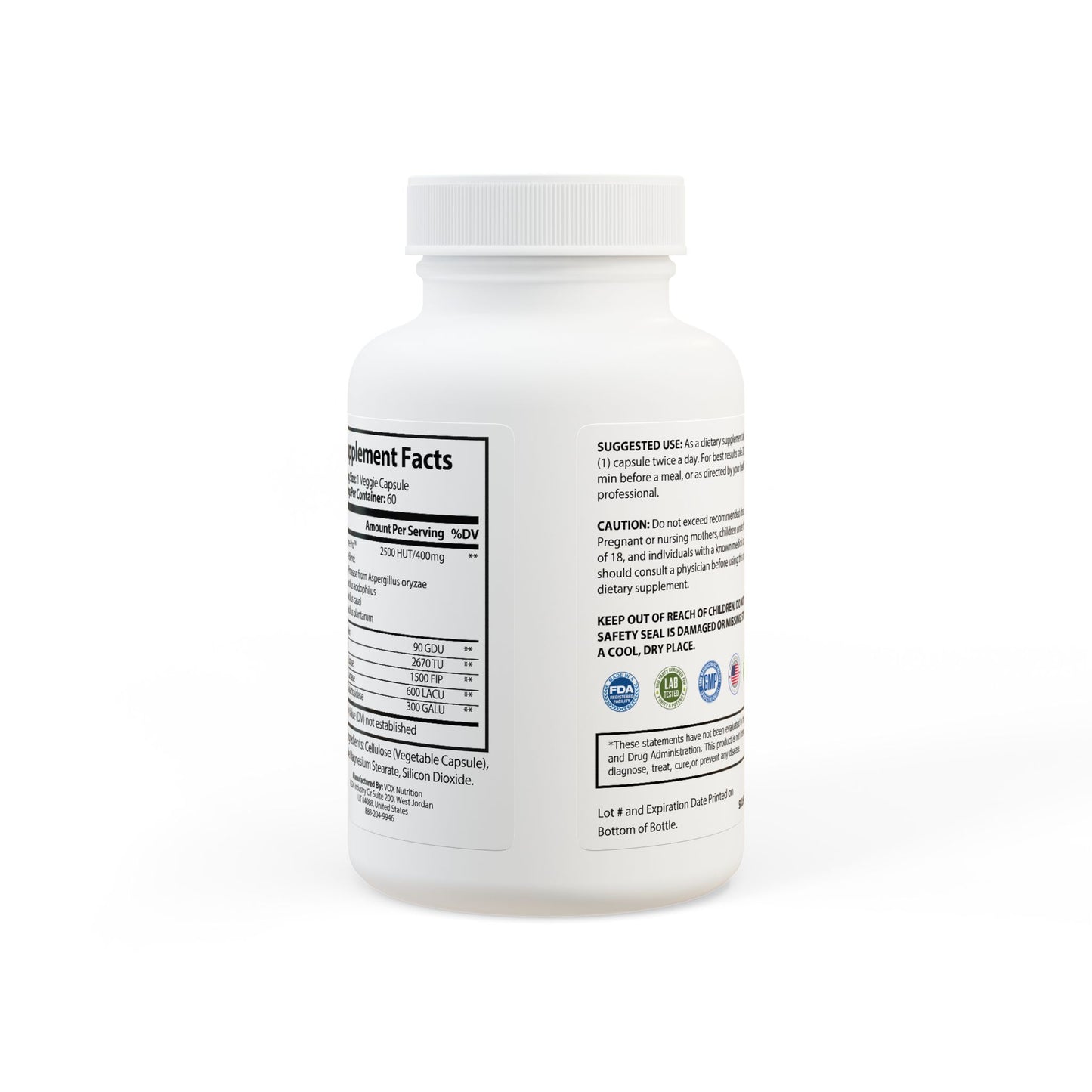 “HEALTHY POSSIBLE” Digestive Enzyme Blend Supplement (60 Capsules)