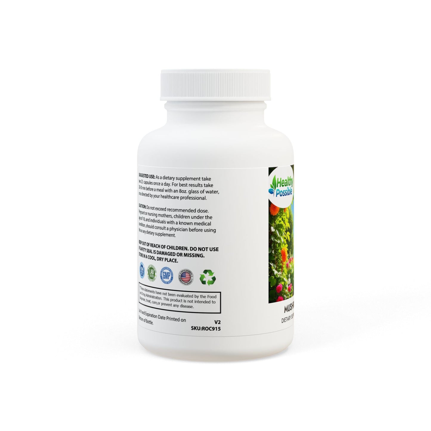 “HEALTHY POSSIBLE” Mushroom Blend Supplement (60 Capsules)
