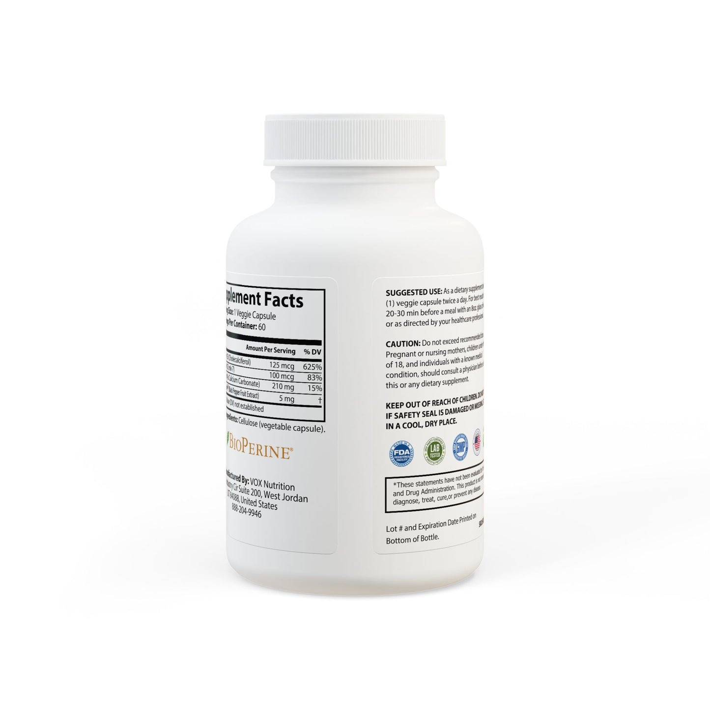 “HEALTHY POSSIBLE” Vitamin K2 + D3 Supplement (60 Capsules)