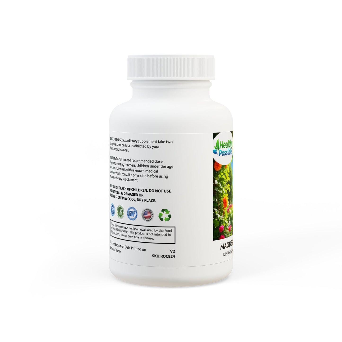“HEALTHY POSSIBLE” Magnesium Glycinate Supplement (60 Capsules)