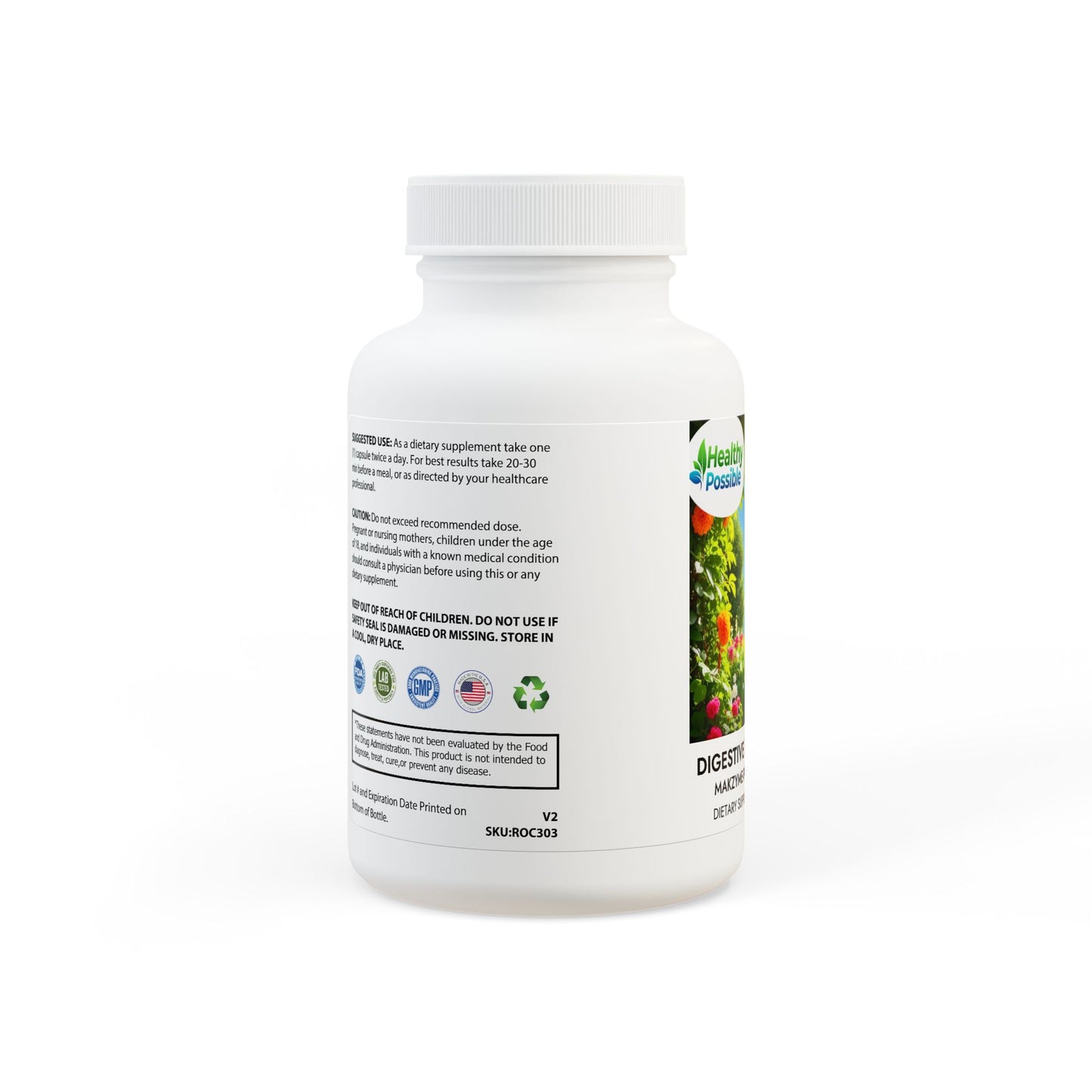 “HEALTHY POSSIBLE” Digestive Enzyme Blend Supplement (60 Capsules)