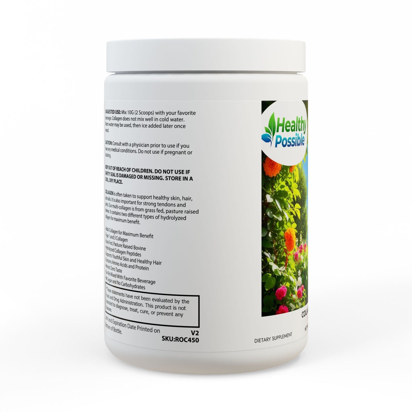 “HEALTHY POSSIBLE” Collagen Peptides Type I & III Supplement (350g, 12.3oz)